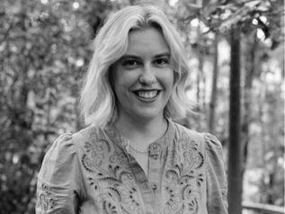 Hayley Goodlich, PR Consultant: Edinburgh, black and white portrait