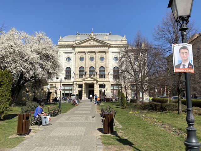 An image of the Hungarian Heritage House in Budapest, a large, regal looking stone building.