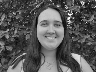 Emily O'Mullane, PR Assistant: Edinburgh, black and white portrait
